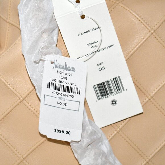 Tory Burch Fleming Chain Quilted Leather Hobo Bag in Vanilla soft serve # 162450 - Picture 5 of 7